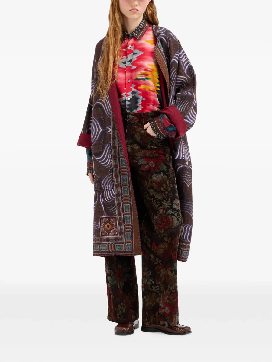 Aloe geometric-print silk shirt 3