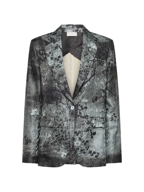 floral-print single-breasted blazer