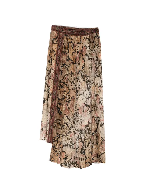 floral-print pleated maxi skirt