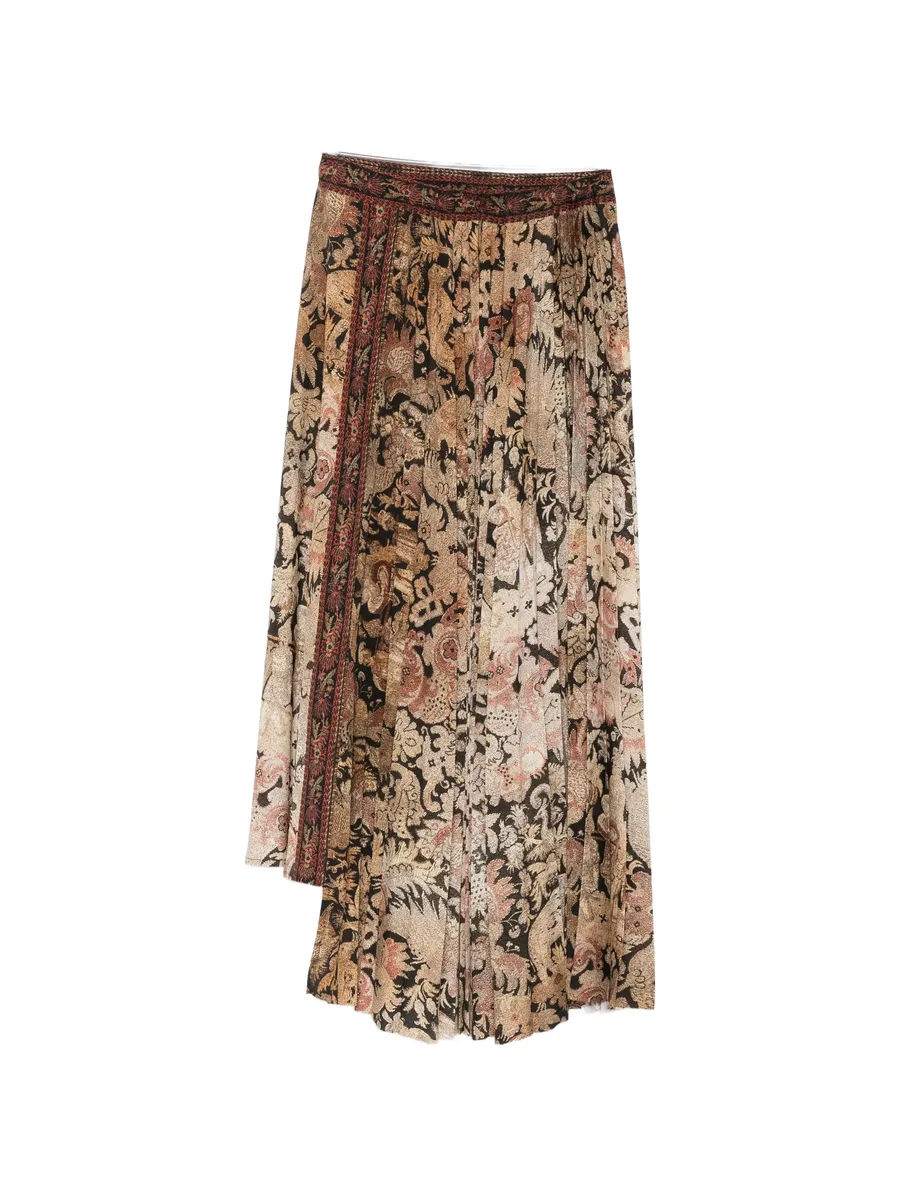 floral-print pleated maxi skirt 1