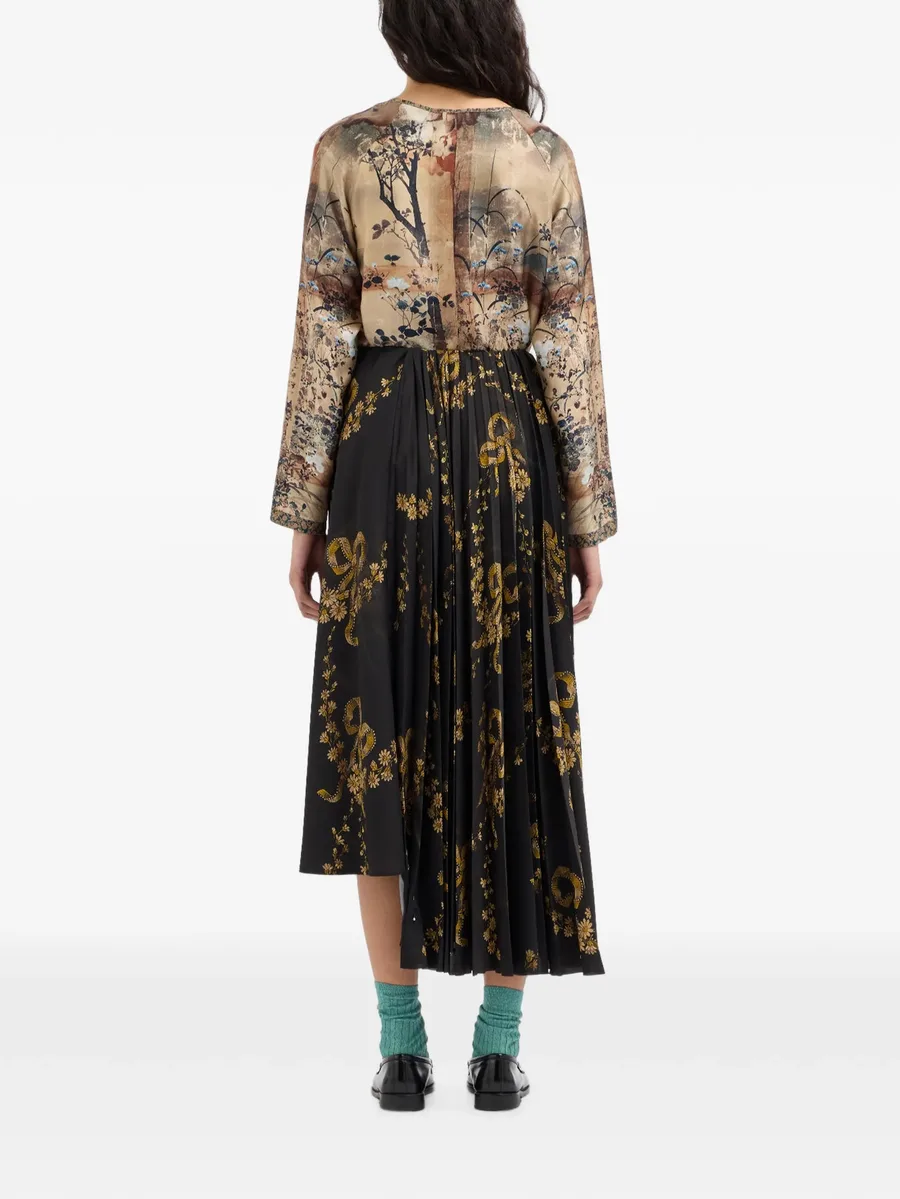 Ceto pleated asymmetric skirt 4