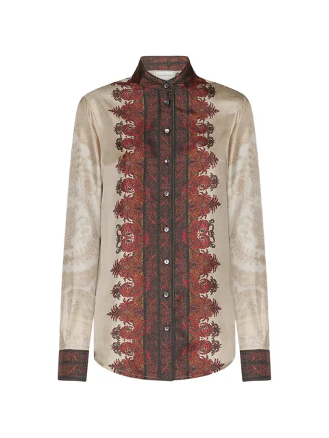 paisley-print silk shirt