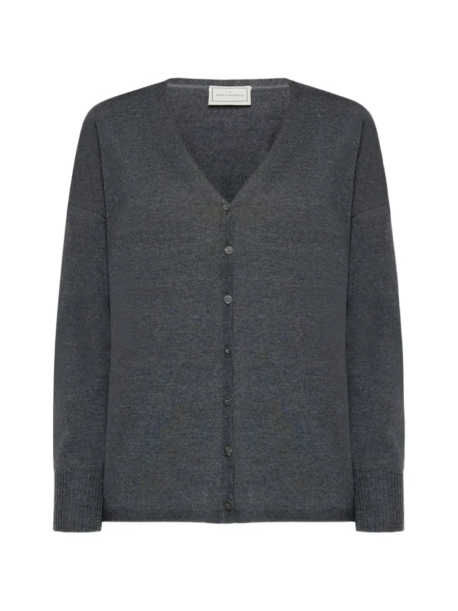 Tricot landscape-print V-neck cardigan 1