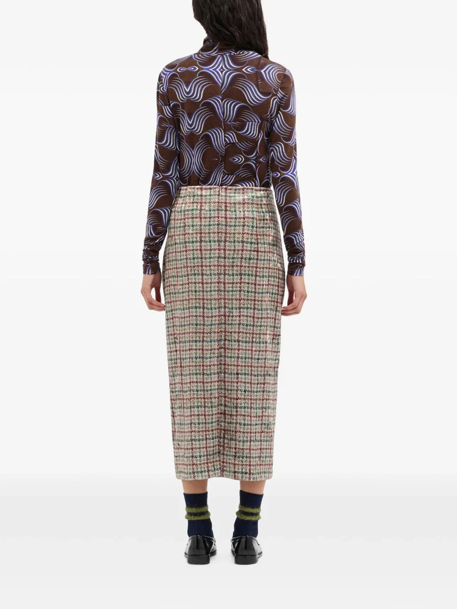 Ranat plaid pencil skirt 4
