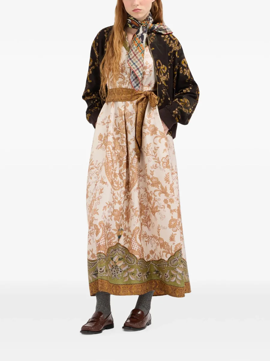 Aloe floral-print silk maxi shirt dress 3