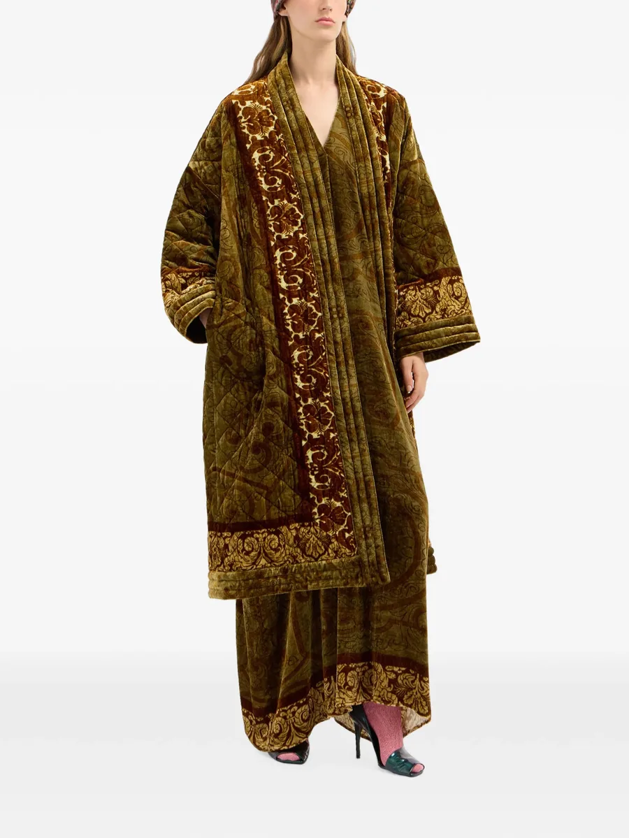 Kanada baroque-motif V-neck maxi dress 3