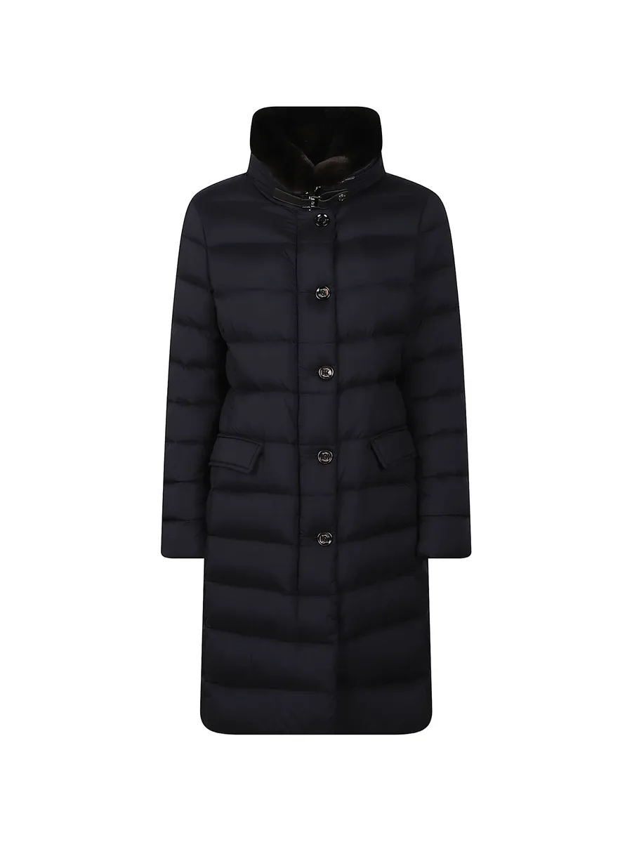 quilted faux-fur-trim coat 1