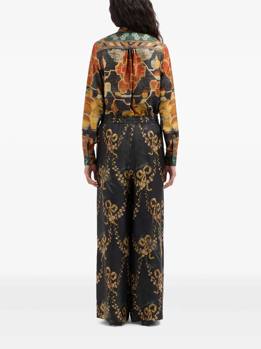 Aloe floral-print silk palazzo pants 4