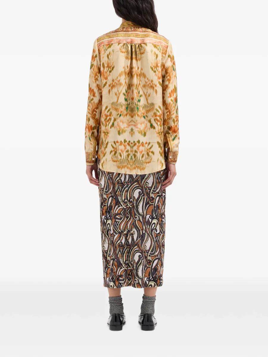 Aloe long-sleeve silk shirt 4