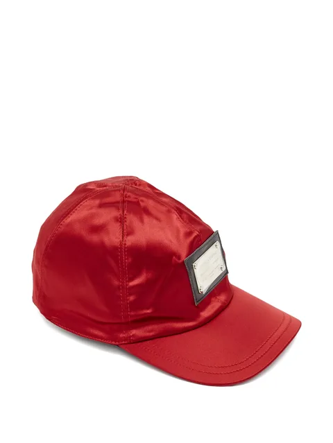 satin logo cap