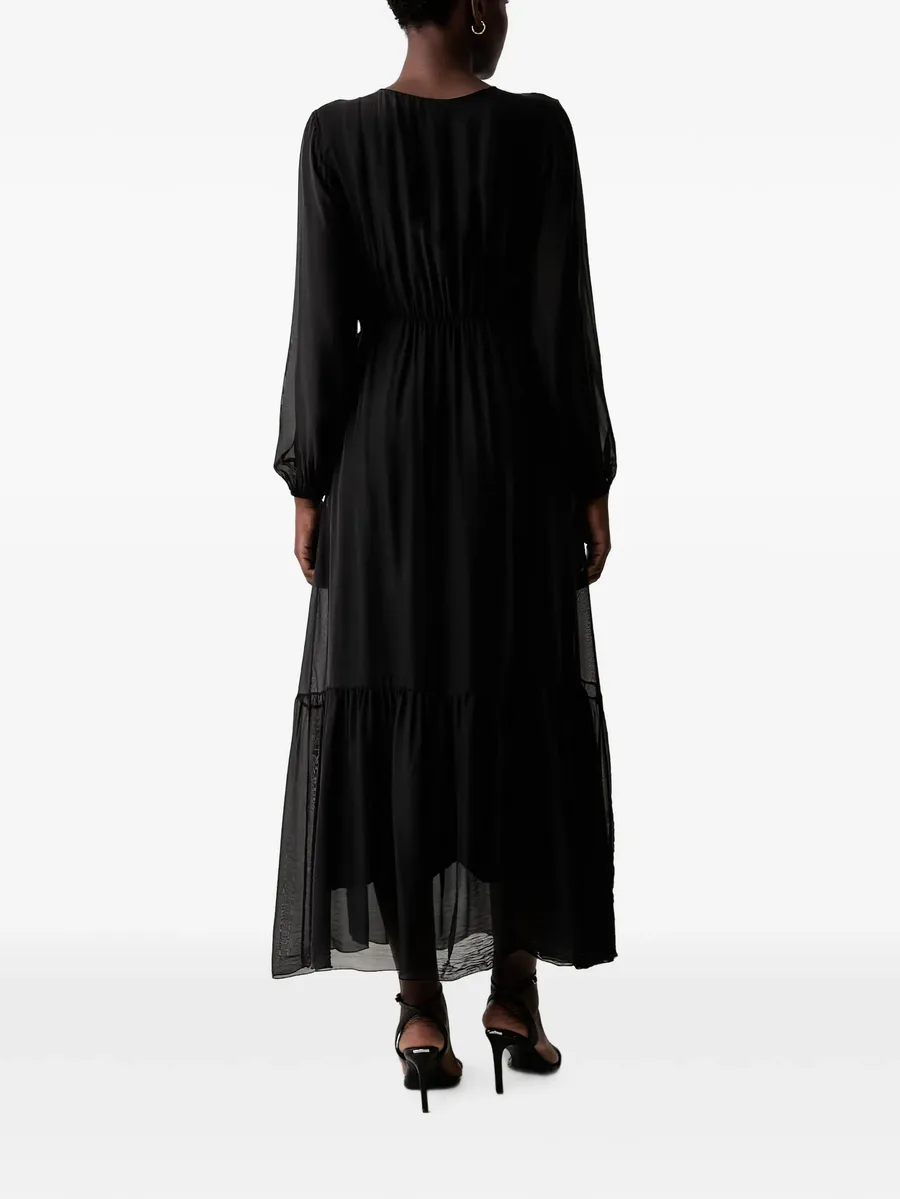 wrap-style tiered dress 3