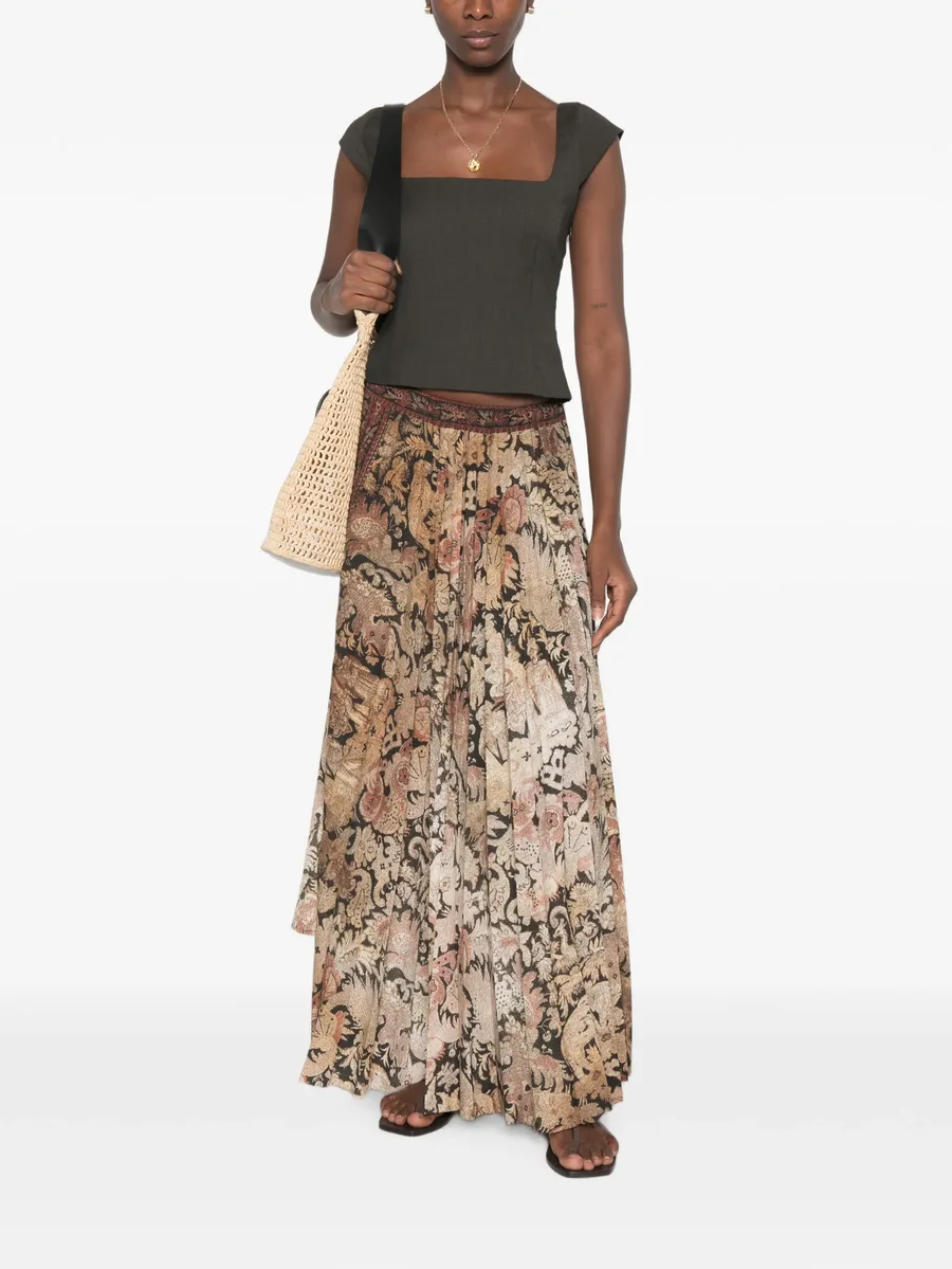 floral-print pleated maxi skirt 2