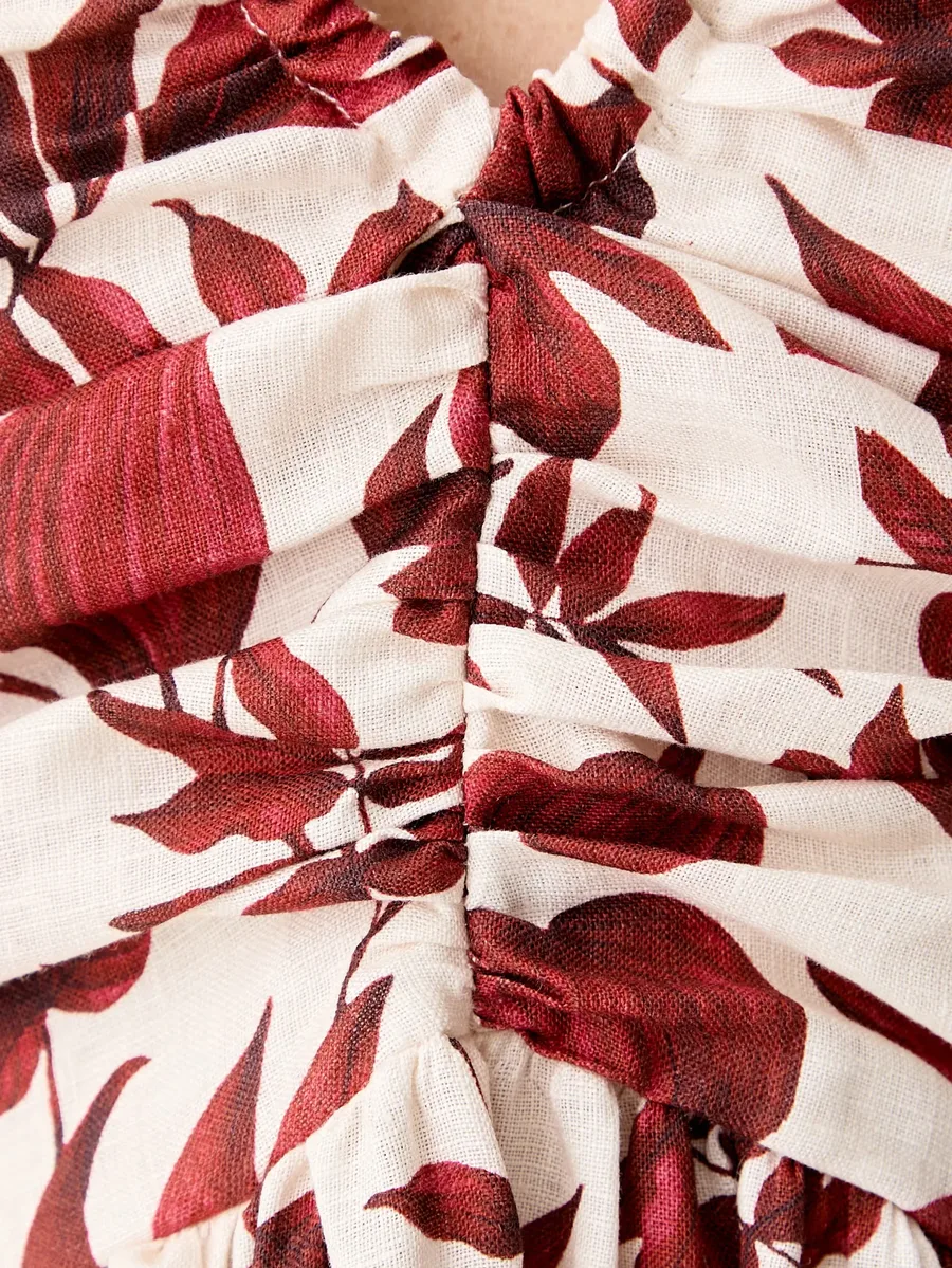 floral-print ruched maxi dress 5