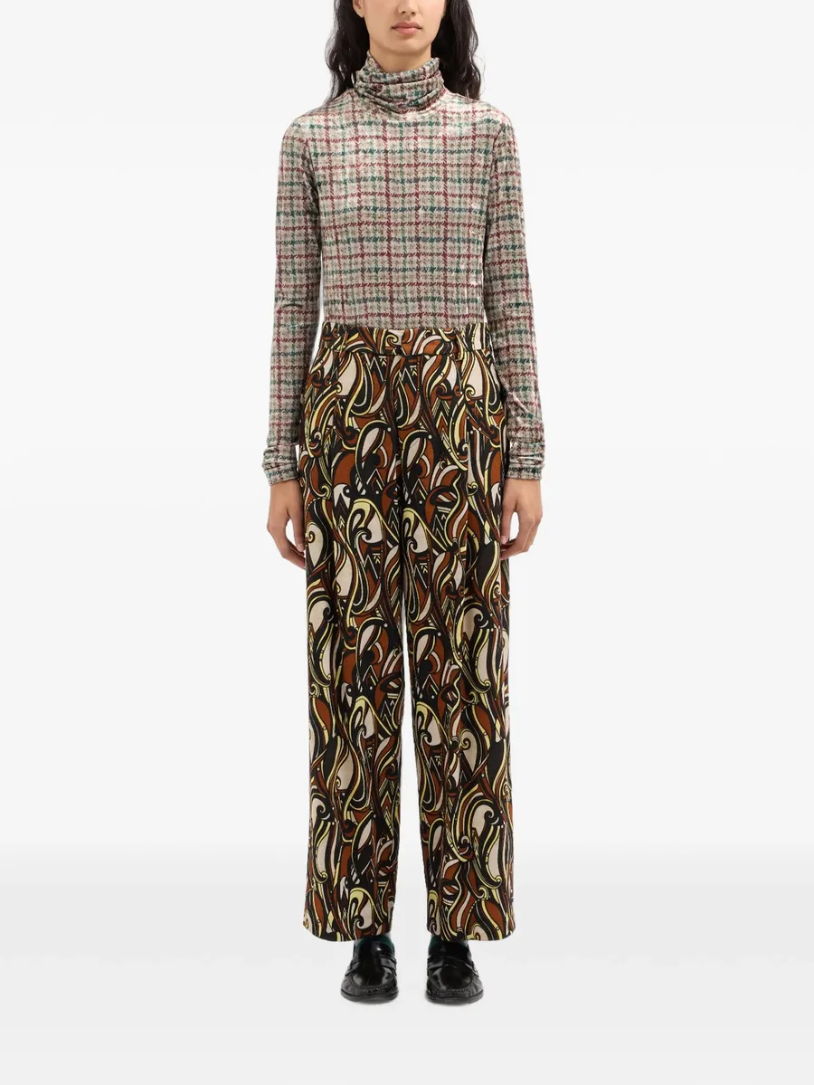 Beatex swirling-pattern wool trousers 2