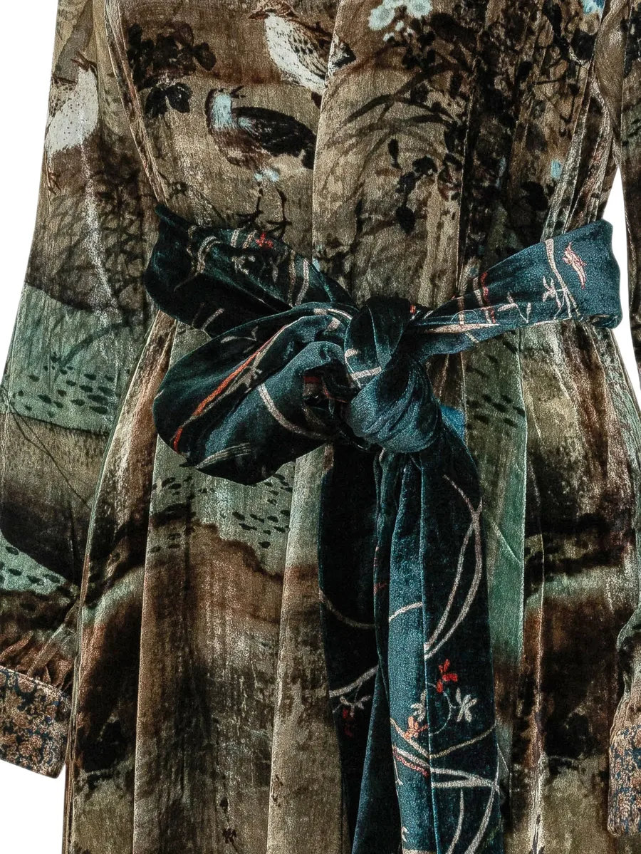 Kanpur landscape-print velvet maxi dress 4