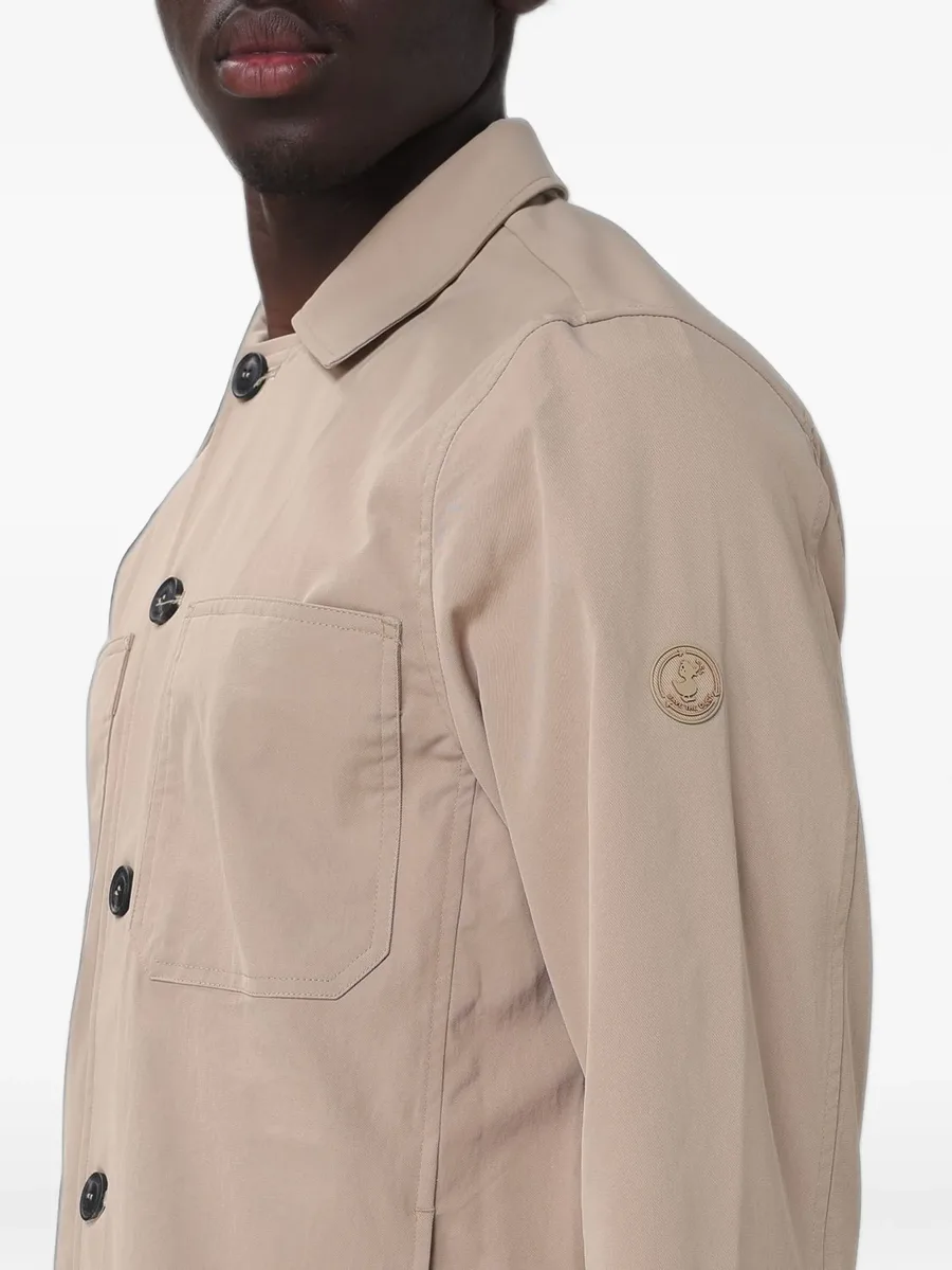 Basil logo-patch button-up jacket 3