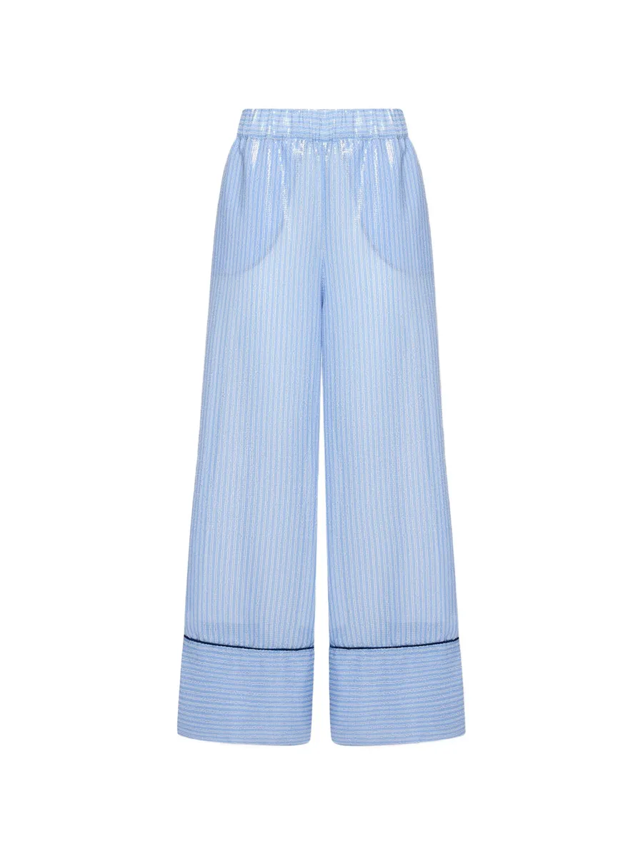 Kurhi sequin-embellished striped trousers 1