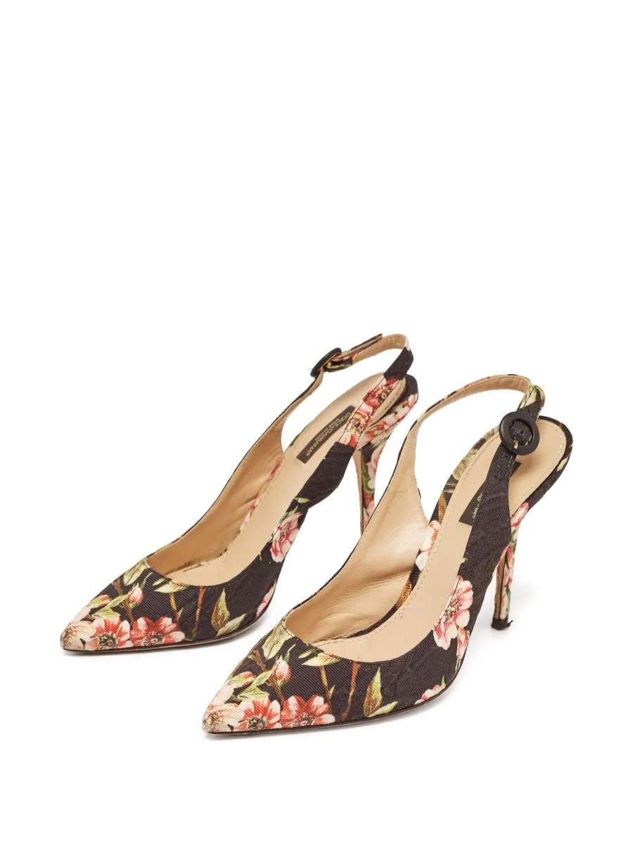 110mm floral-print slingback pumps 4