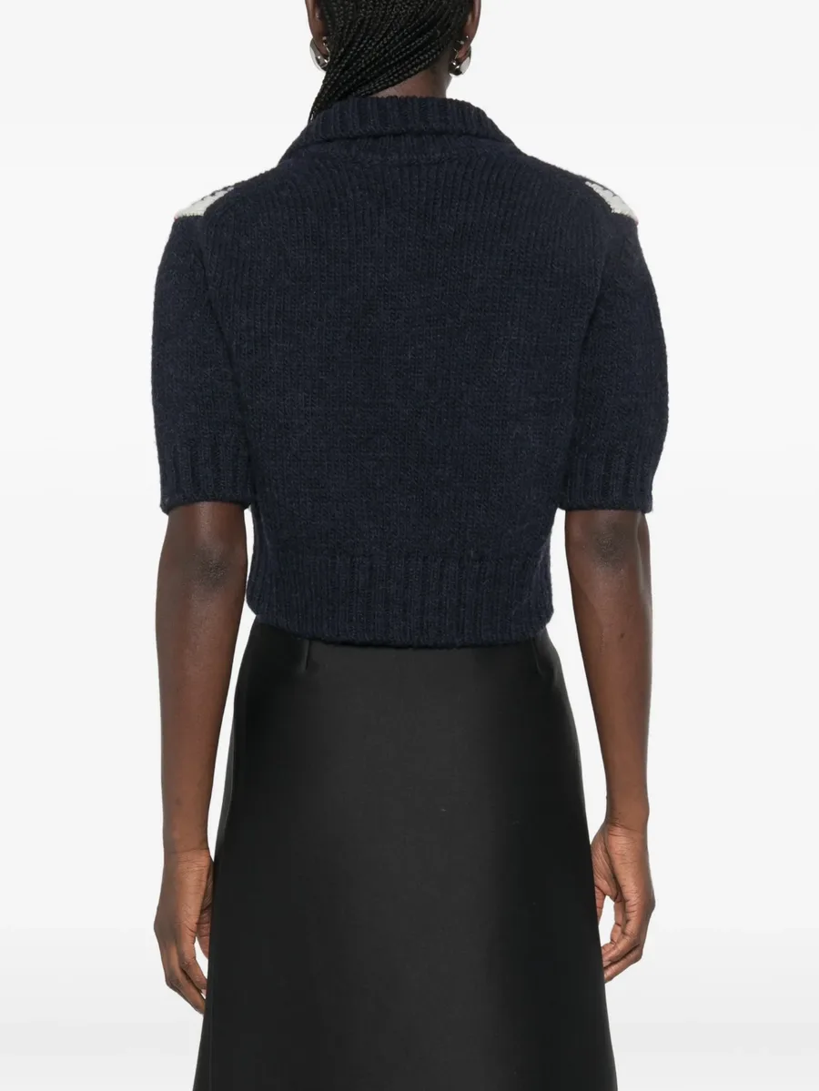 argyle-knit cropped sweater 4
