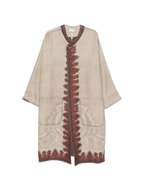 paisley-print blanket-stitch kimono