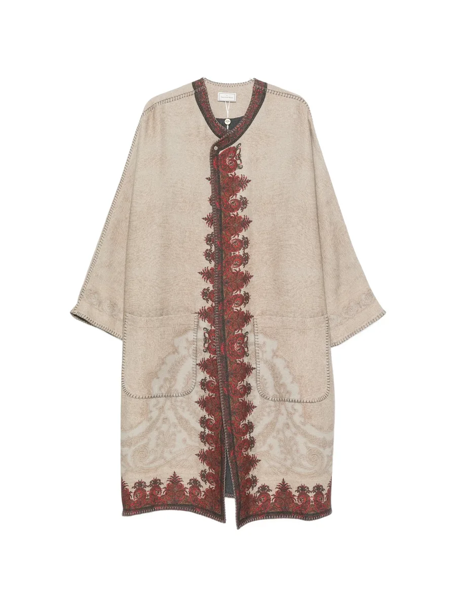 paisley-print blanket-stitch kimono 1