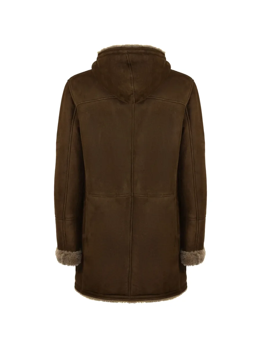 hooded fur-trimmed coat 2