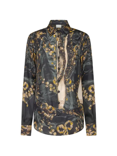 ALOE floral-print silk shirt
