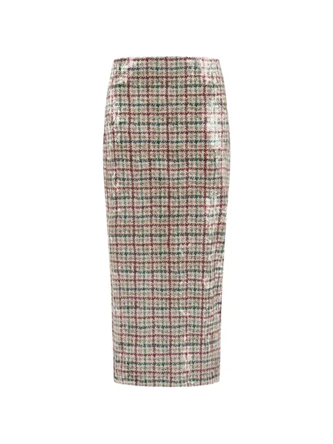 Ranat plaid pencil skirt