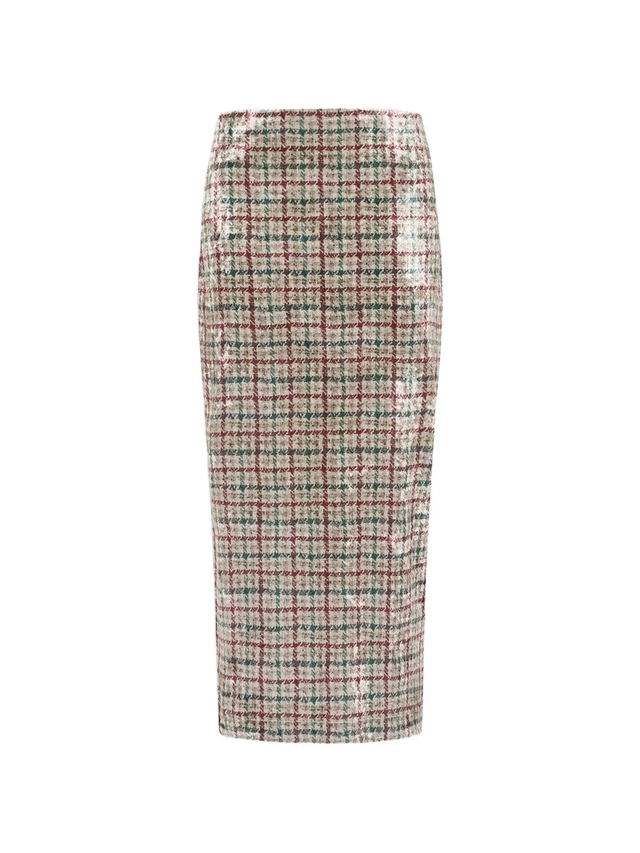 Ranat plaid pencil skirt 1