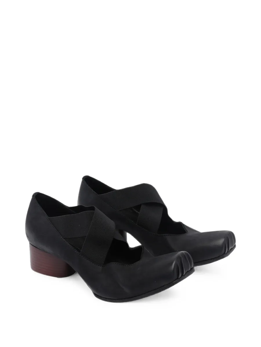 crossover-strap block-heel ballet flats 2