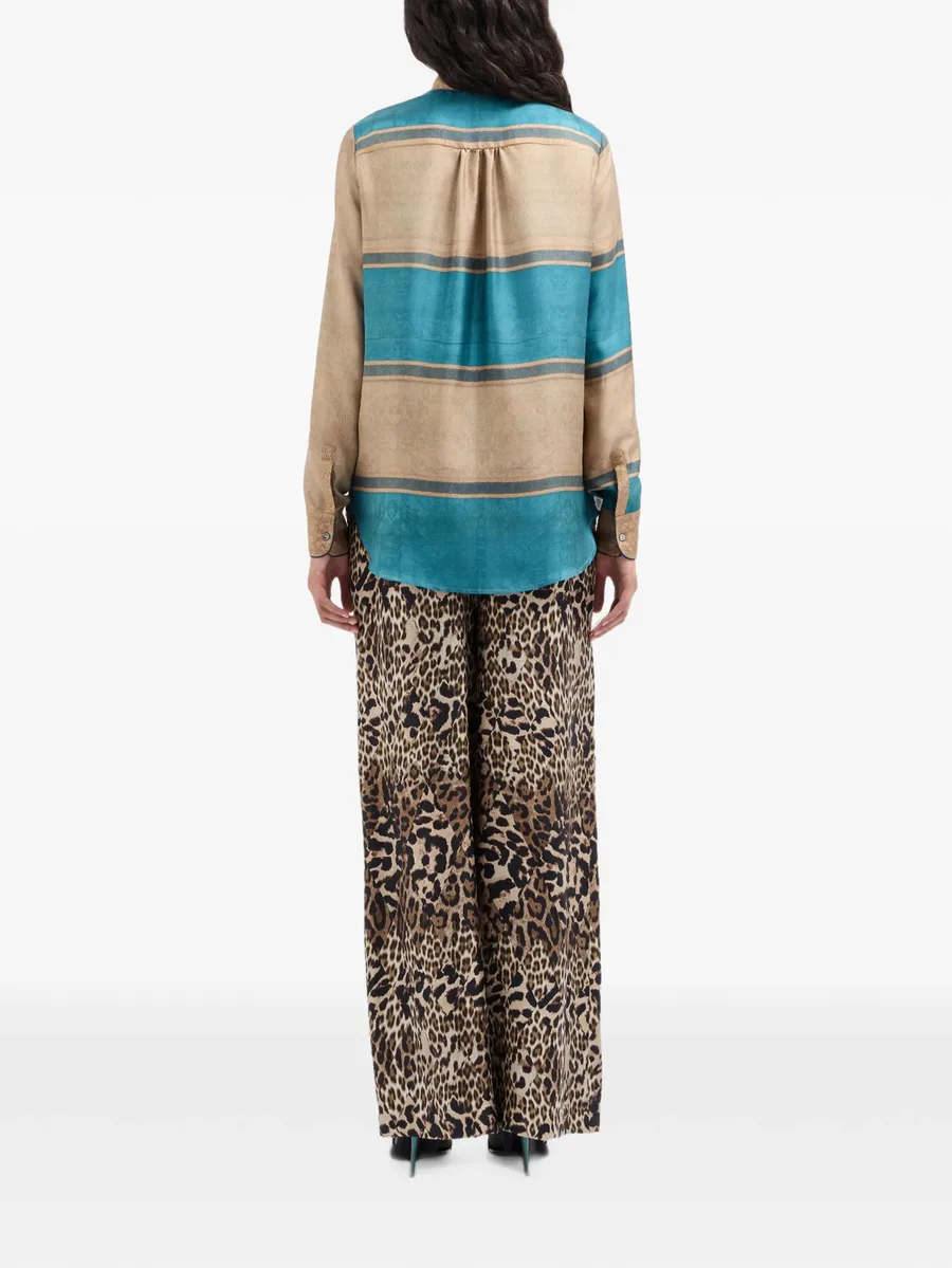 stripe-motif silk shirt 4