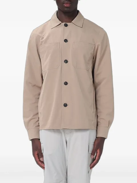 Basil logo-patch button-up jacket