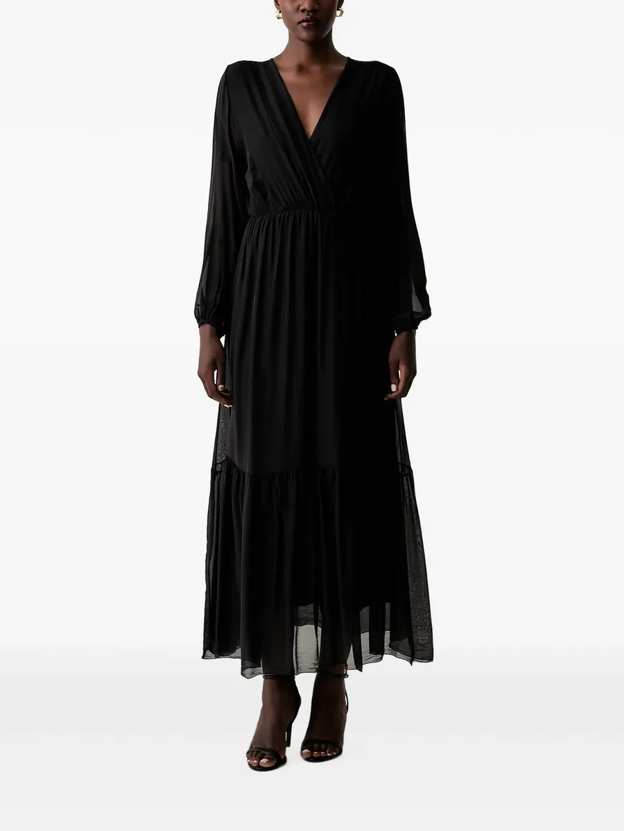 wrap-style tiered dress 1