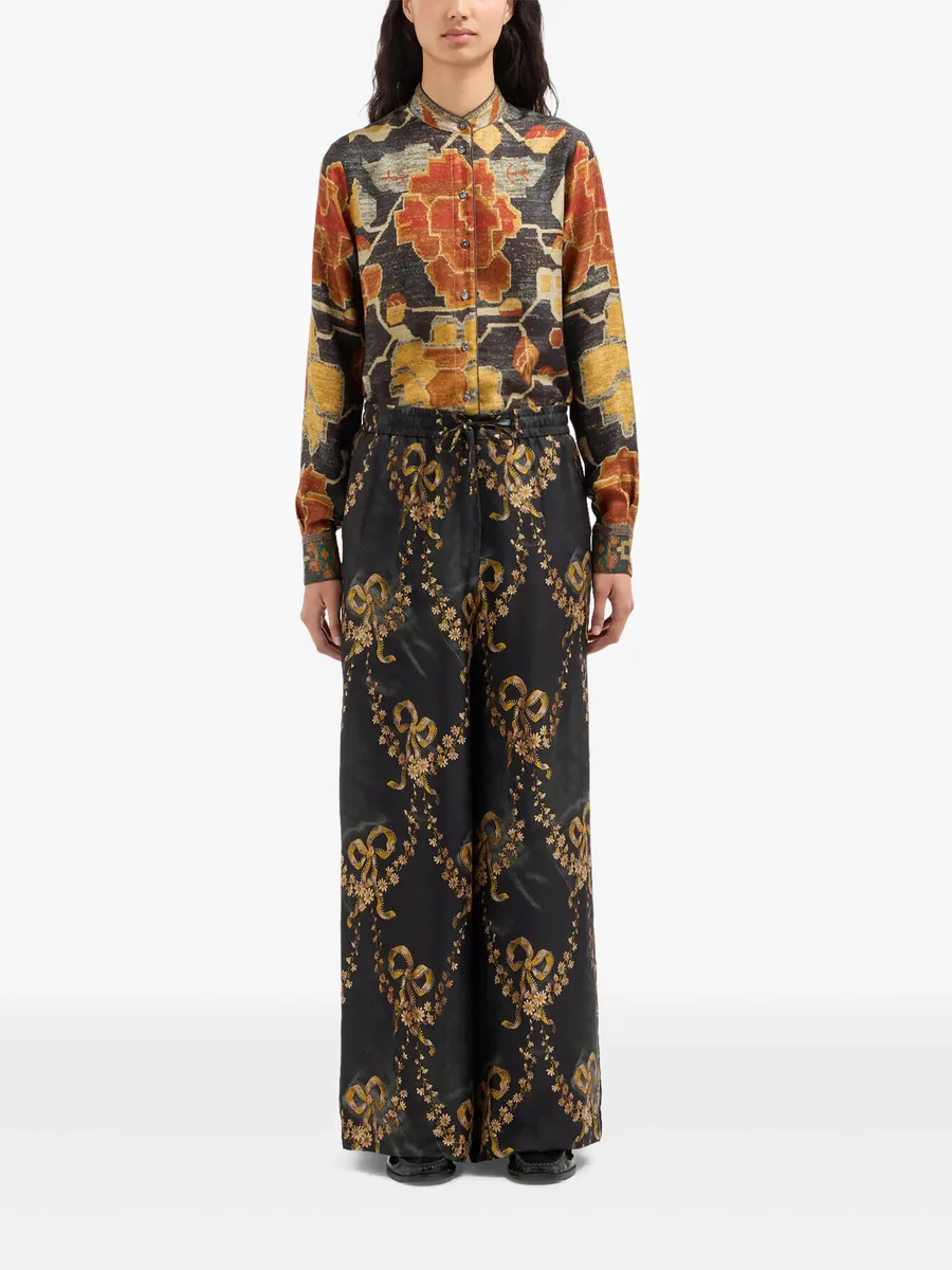 Aloe floral-print silk palazzo pants 3