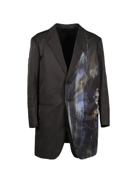 graphic-print reversible blazer