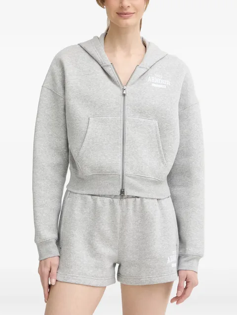 logo-print zip-up hoodie