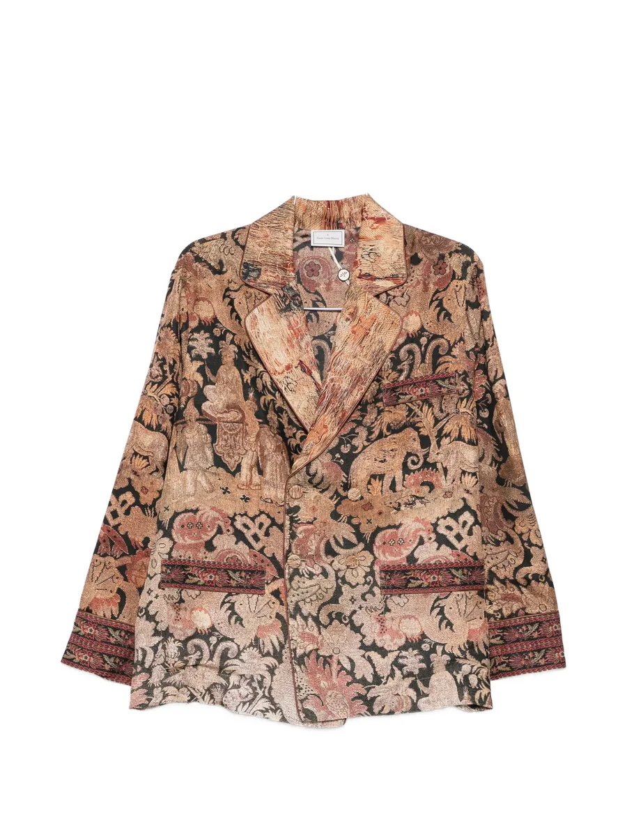 graphic-print double-breasted jacket 1