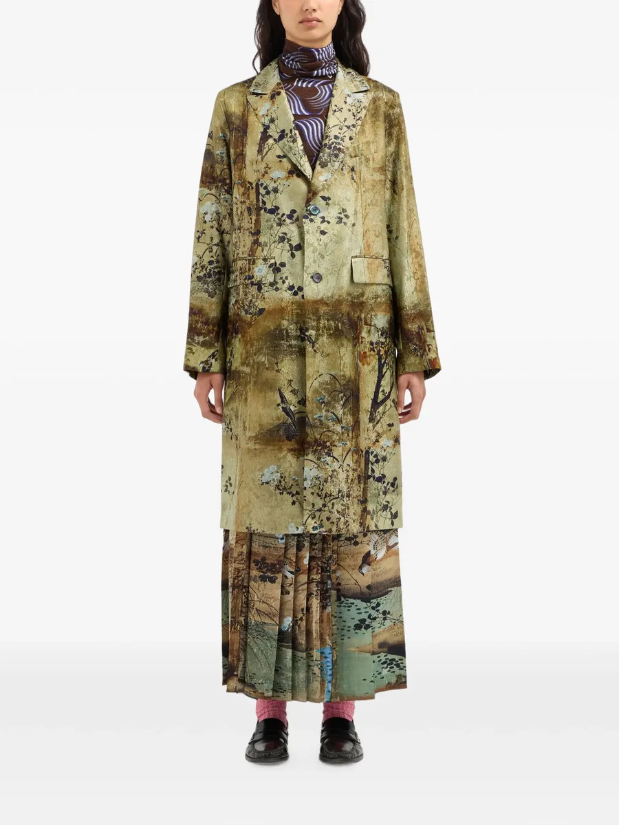 JP682DOX floral-print lapel-collar coat 2
