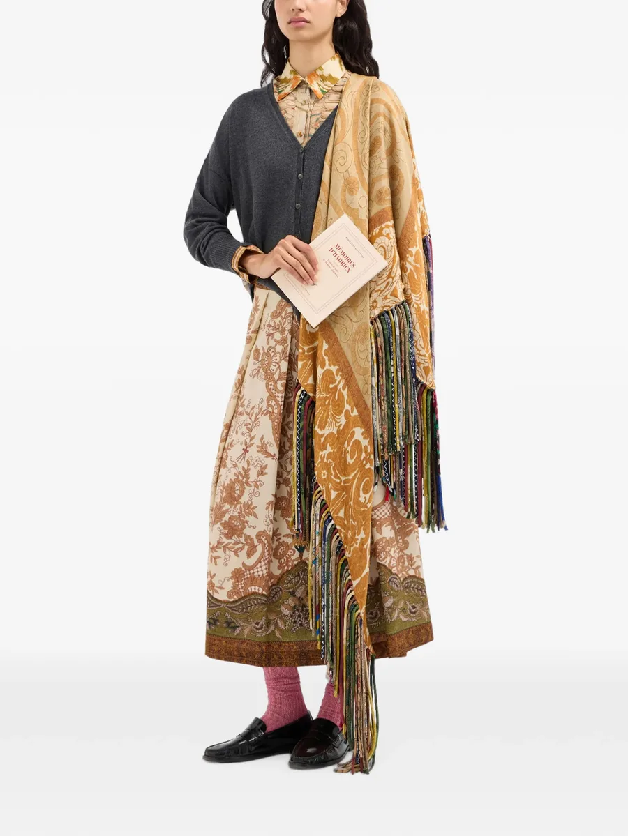 Tricot landscape-print V-neck cardigan 3