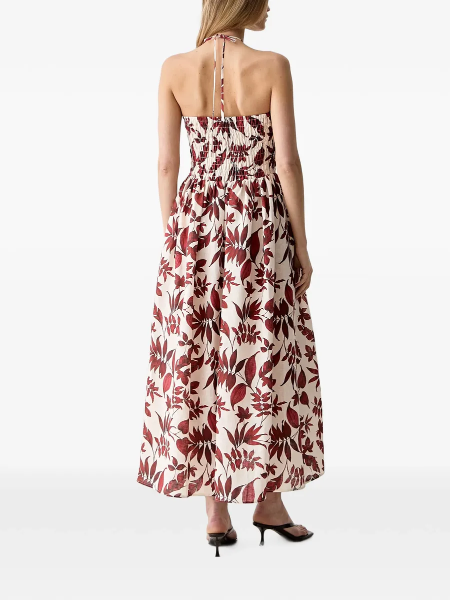 floral-print ruched maxi dress 3