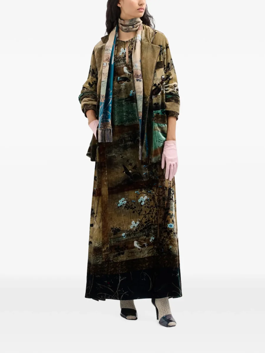 Kanpur landscape-print belted maxi dress 2