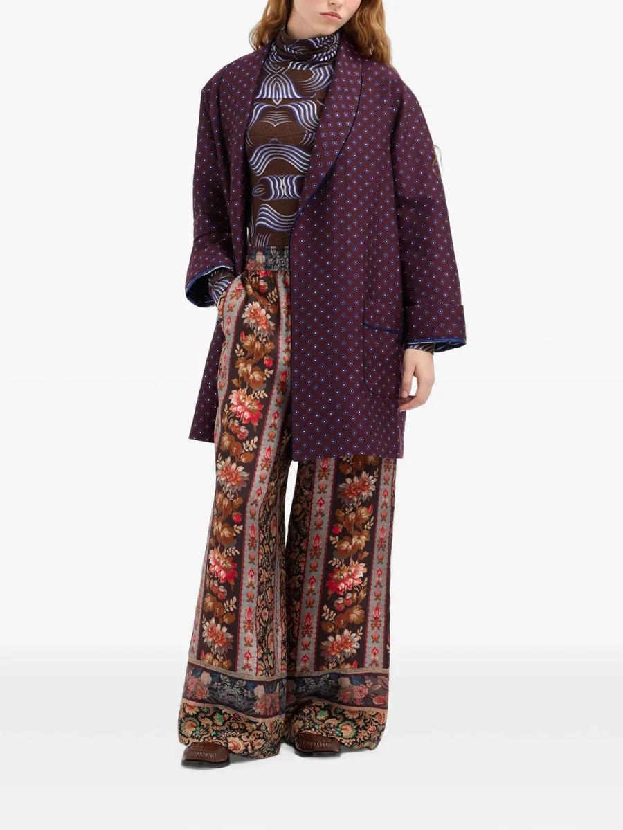 Aloe floral-print silk palazzo pants 2