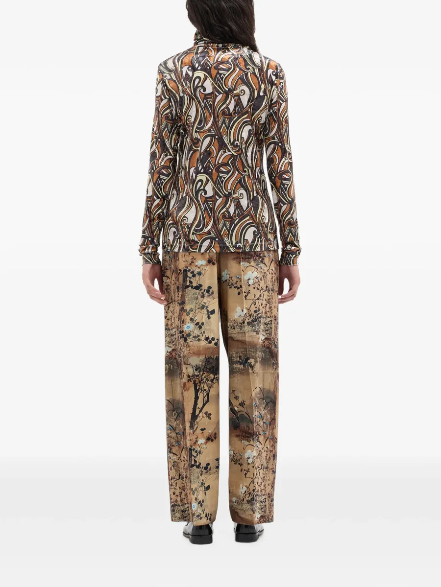 Ranat swirl-motif turtleneck top 4