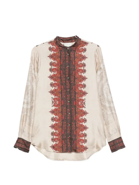 paisley-print silk shirt
