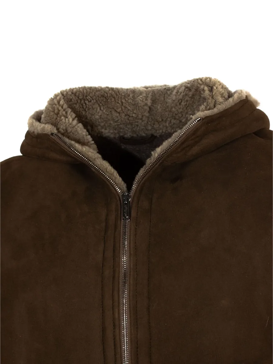 hooded fur-trimmed coat 5