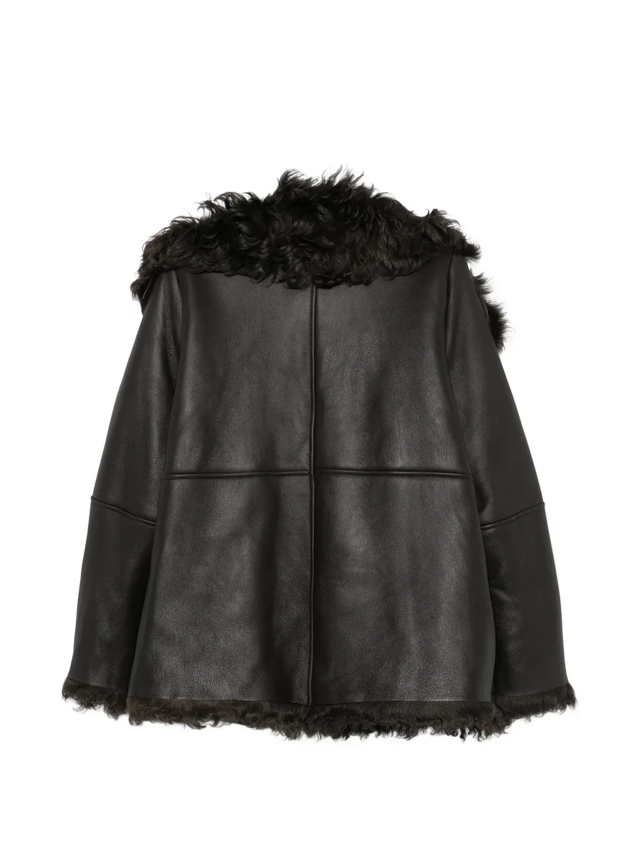 shearling-trim leather jacket 2