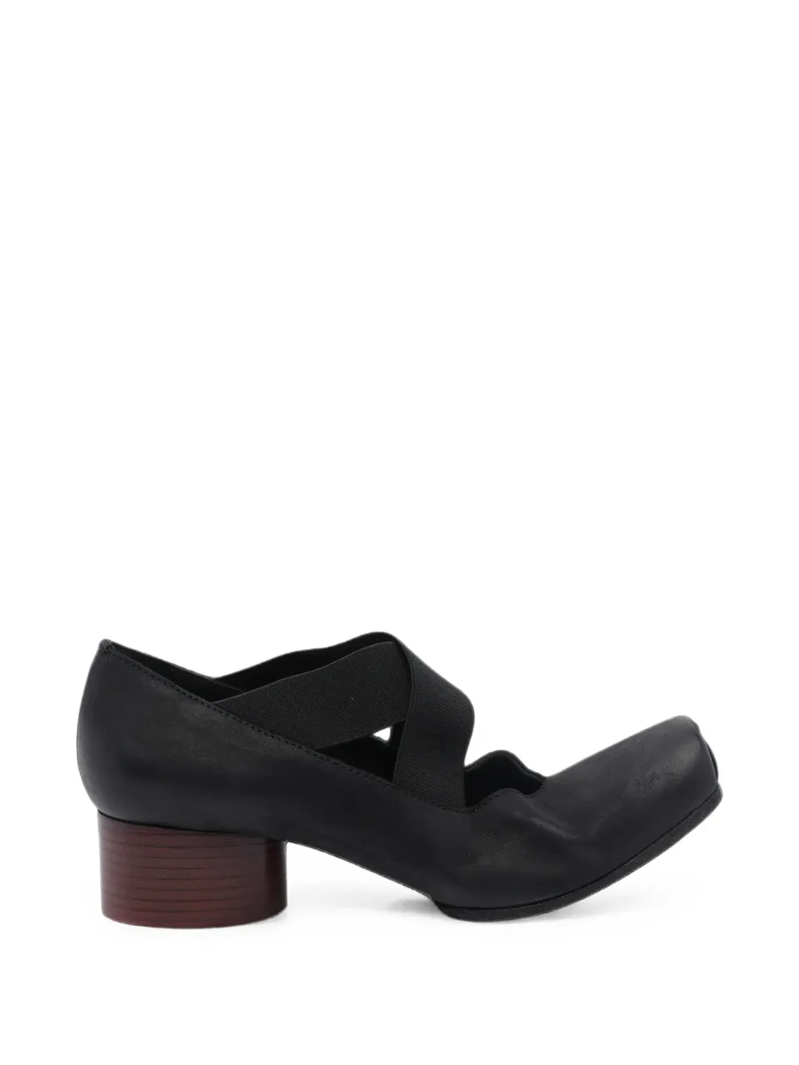 crossover-strap block-heel ballet flats 1