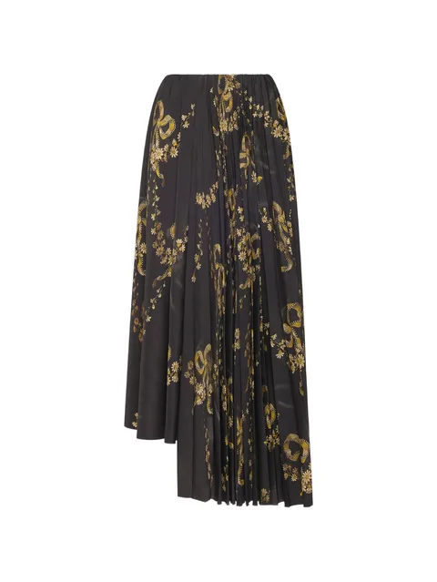 Ceto pleated asymmetric skirt