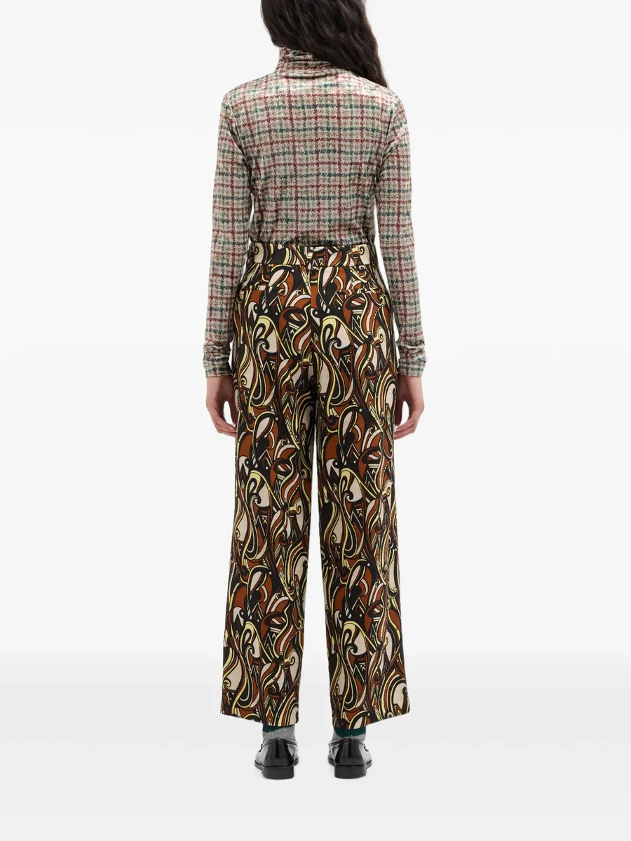 Beatex swirling-pattern wool trousers 4