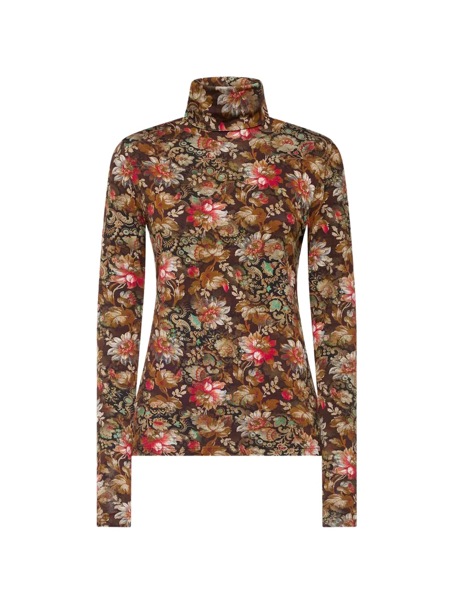 Sassonia floral-print turtleneck top 1
